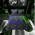 thumbnail image 2 of Erosebridal Gamepad Bedding King Size, Gradient Neon Geometric Bed Set, Blue Green Reversible Bedding Sets King Size, Super Cozy Room Decoration, 7-Piece, 2 of 6