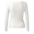 thumbnail image 6 of UJNDER Casual Long Sleeve Sweater for Women Round Neck Basic Tops with Shawl for Fashion Fall Outfits White L, 6 of 6