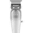thumbnail image 2 of KEMEI 2293 Professional Hair/Beard Trimmer for Men Zero Gapped Hair Clippers for Barber with T Blade, Cordless Rechargeable, Silvery, 2 of 7
