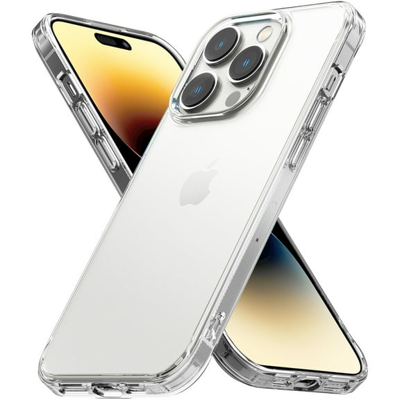 Ringke Fusion [Anti-Fingerprint Technology] Compatible with iPhone 14 Pro Max Case 6.7 Inches, Protective Sturdy Back Shockproof TPU Bumper Translucent Smudge Proof Cover for Women, Men - Matte Clear