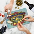 thumbnail image 5 of Day of the Dead Cutting Board, Lady Mommy Skull Head with Flower Hat Spanish and Mexican Art Print, Decorative Tempered Glass Cutting and Serving Board, Small Size, Multicolor, by Ambesonne, 5 of 5