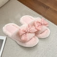 thumbnail image 4 of AURIGATE Women's Fuzzy Slippers with Bow and Memory Foam, Ladies Cute Slip-on House Slippers for Indoor Use Christmas Gift, 4 of 5