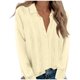 thumbnail image 2 of Fiudx Liquidación de Ahorros de Verano Moda Mujer Casual Botón Sólido Blusa Manga Larga Camiseta Verano Tops, 2 of 7