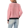 thumbnail image 3 of INSPIRE CHIC Women's Coat Casual Zip Up Bomber Jacket Windbreaker Outerwear with Pockets M Rose Pink, 3 of 6