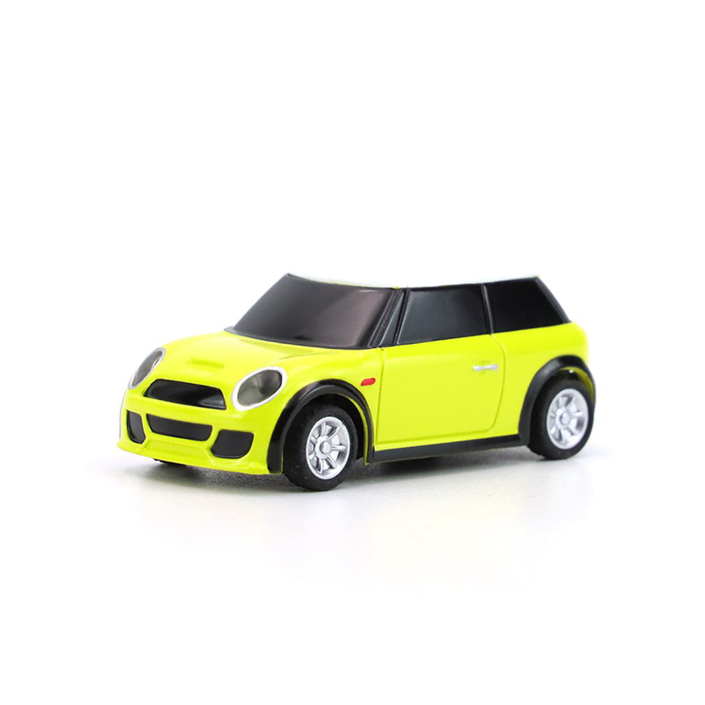 Green Turbo Ready to Run 1:76 Scale 2.4Ghz Mini RC Car Radio Remote Control with Transmitter Micro Racing Car Toy DIY Car Shell for Boys Kids Gift 