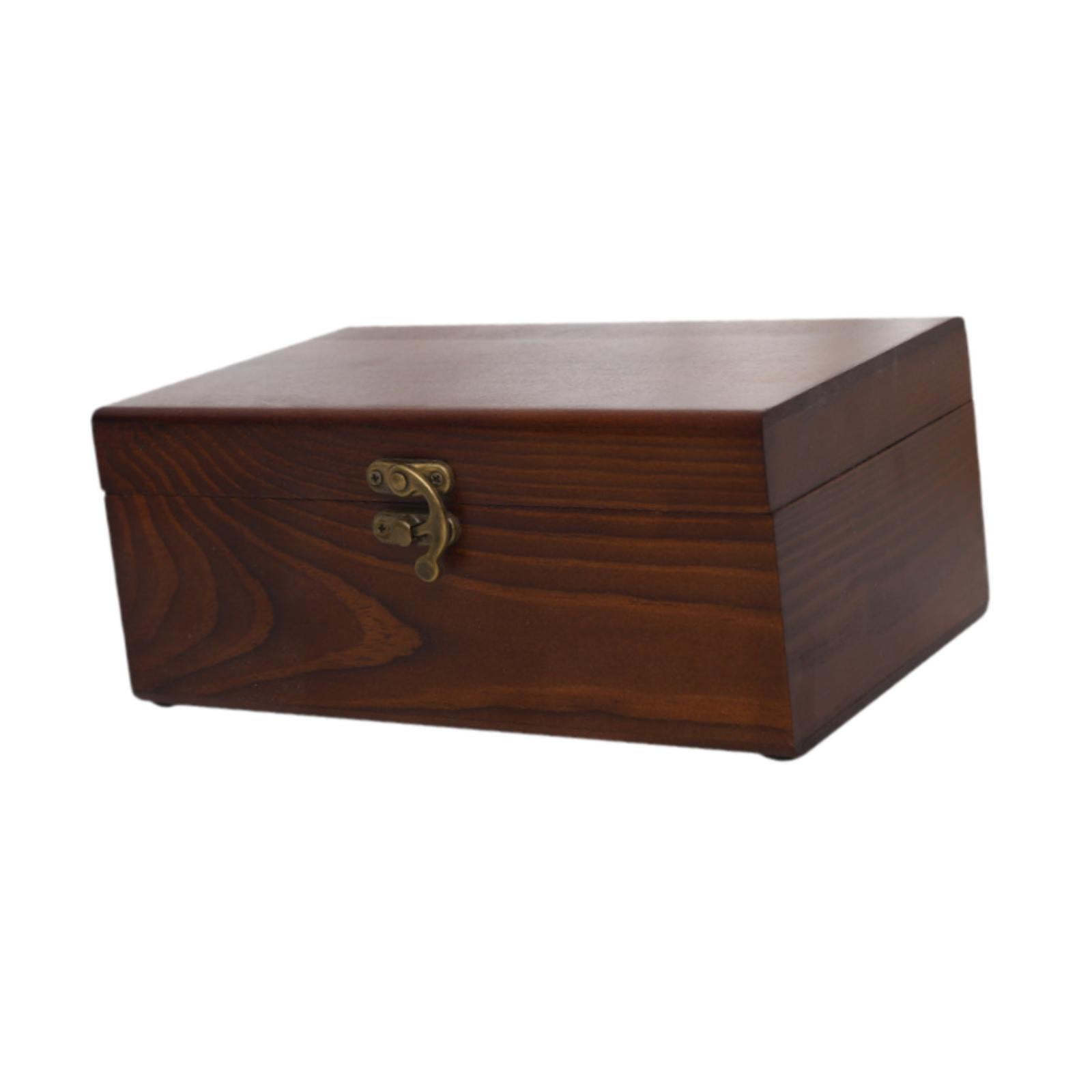 FVDPWYE Wooden Sewing Box Decorative Wood Storage Box Household for Handmade Craft Empty