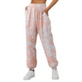 thumbnail image 2 of Baqcunre Joggers For Women,Pockets Stretch Tie-dye High Stretch Pants Waist Printed Elastic Trousers High Pants,Womens Fashion,Womens Sweatpants,Pants For Women,Womens Clothes,Orange,XXL, 2 of 8