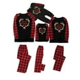 thumbnail image 5 of Odeerbi Christmas Pajamas for Family Holiday Plaid Long Sleeve Family Christmas Pajamas Matching Sets Toddler Casual Plaid Print Tops Pants Set Two-Piece Sleepwear Xmas PJs Set Black, 5 of 6