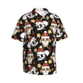 thumbnail image 2 of Balery Cute Dog Panda Print Men's Hawaiian Shirts Short Sleeve Beach Shirt Relaxed Fit Vacation Button Down Shirts-Medium, 2 of 9