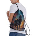 thumbnail image 4 of Yiaed Moonlit Night Sky Wolf Print Drawstring Bags Drawstring Backpack Bulk String Back Pack Gym Sport Bag-Medium, 4 of 5