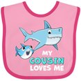 thumbnail image 3 of Inktastic My Cousin Loves Me with Cute Sharks Boys or Girls Baby Bib, 3 of 4