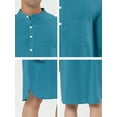 thumbnail image 5 of INSPIRE CHIC Men's Sleepshirt Banded Henley Collar  Shirt Pajamas Nightgown S Lake Blue, 5 of 5