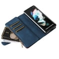 thumbnail image 5 of TECH CIRCLE Wallet Case for Samsung Galaxy Z Fold 3, Galaxy Z Fold 3 Case for Women Men Durable PU Leather Kickstand Magnetic Buckle Flip Folio Strap Wristlet Zipper Card Holder Phone Cases,Blue, 5 of 9