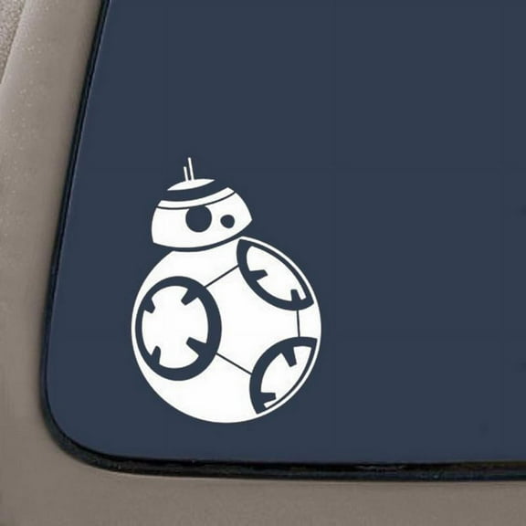 Star Wars BB8 Decal | 7 Inches By 5 Inches | White Vinyl Decal | Car Truck Van SUV Laptop Macbook Wall Decals