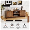 thumbnail image 6 of WIRRYTOR 58" Mid-Century Modern TV Stand for 65 Inch TV, Walnut Entertainment Center with Arched Fluted Doors, Media Console Table for Living Room, 6 of 13