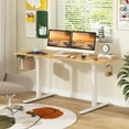 thumbnail image 2 of Costway 63 x 24 Inch Sit Stand Desk Height Adjustable Electric Standing Desk Natural, 2 of 10