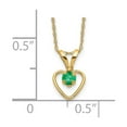 thumbnail image 5 of Auriga Fine Jewelry 10K Yellow Gold 3 mm Emerald Heart Birthstone Necklace 15" for Women, 5 of 5