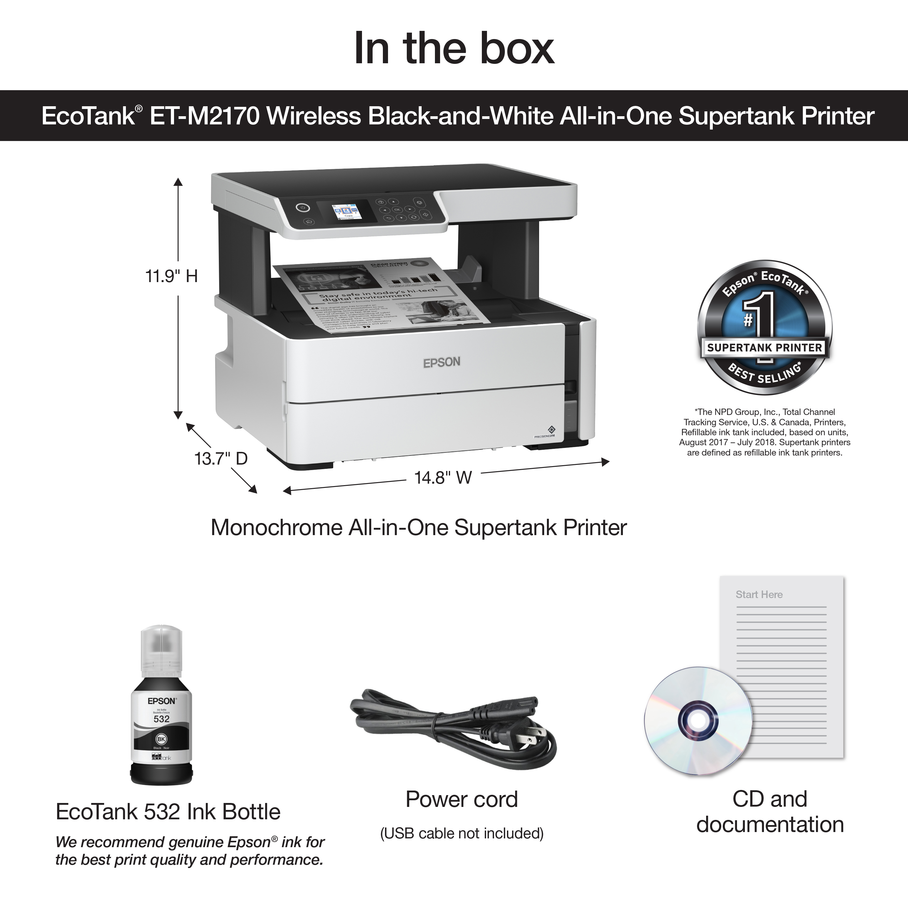 Epson EcoTank ET-M2170 Wireless Monochrome Supertank Printer photo 6