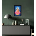 thumbnail image 5 of IBA Indianbeautifulart Indian Goddess Lakshmi On Lotus Showering Money Picture Frame Religious Poster For Wealth & Prosperity Home Decor Ready To Hang Black Wooden Frame, 5 of 7
