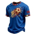 thumbnail image 2 of USA Soccer Jersey Men 2026 Soccer Shirt 2D Graphic Crew Neck Short Sleeve Summer Tee Blue XXXL, 2 of 4
