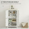thumbnail image 4 of HOMCOM Bathroom Cabinet with Adjustable Shelves and Doors, White, 4 of 10