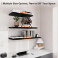 thumbnail image 5 of Wooden Wall Shelves 3 Pack, Floating Shelf Set 30x10 Inch for Bedroom Living Room Kitchen Storage, Heavy Duty Hidden Brackets, Black, 5 of 6