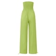 thumbnail image 5 of BUWTTER Womens Casual Pants High Waist Wide Leg Long Trousers with Pockets Elastic Waist Solid Color Loose Fit Casual Womens Slacks GN2 XXL, 5 of 5