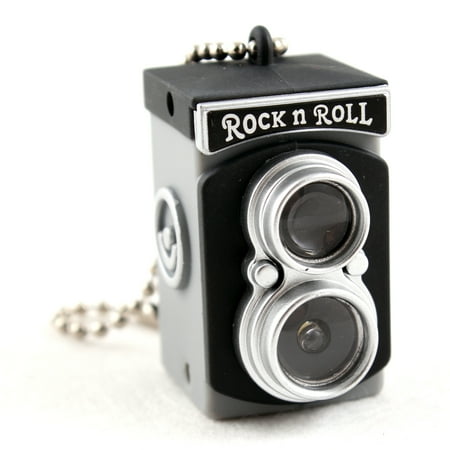 - Mini Vintage Black Camera Toy Keychain Flash Torch Charm Ornament Decoration