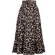 thumbnail image 3 of Falda elástica con dobladillo con volantes y estampado de leopardo de cintura alta para mujer Falda midi plisada larga y fluida elegante, 3 of 4
