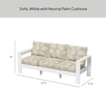 Better Homes & Gardens Ezra Outdoor HDPE Sofa, White with Neutral Palm ...