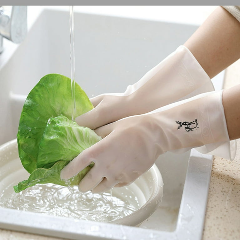 Gloves Gloves Washing Gauntlets Hand Dishes Tool Kitchen Cleaning Rubber Latex Dish Gloves Long Washing Warm Kitchen Dining Bar compatible with