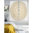 thumbnail image 4 of Beige Boho Sheer Curtains 63 Inch Length 2 Panels Set, Semi Transparent Voile Rod Pocket Curtains for Living Dining Room Bedroom Drapes Retro Farmhouse Ethnic Abstract Geometric Art, 4 of 6