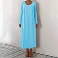 thumbnail image 7 of Ruimatai Women's Plus Size Casual Loose Fit Long Sleeve Round Neck Pocket Dress, Comfortable Solid Color Maxi Dress for Everyday Wear, 7 of 7