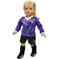 thumbnail image 4 of Sophia's Purple Long-Sleeved V-Neck Jersey, Black Shorts, and Ball for 18   Dolls, 4 of 4