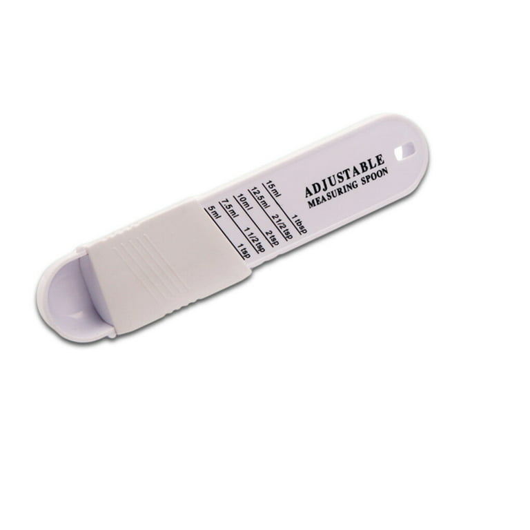 Pampered Chef Adjustable Measuring Spoon Sliding White 1/8-1/2 Cup //  25ml-125ml