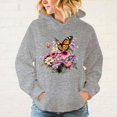thumbnail image 1 of Sudadera con capucha y estampado de mariposas y flores populares de otoño e invierno para mujer, abrigo de moda, ropa de talla grande, 1 of 5