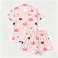 thumbnail image 6 of Womens Pajama Sets Satin Cozy Funny Pumpkin Print Fall Short‑Sleeve Halloween Pajamas for Women Set, 6 of 7