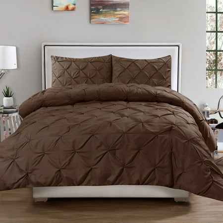 - Hudson 3 Piece Pinch Pintucked Pintuck Polyester Comforter and Sham Set