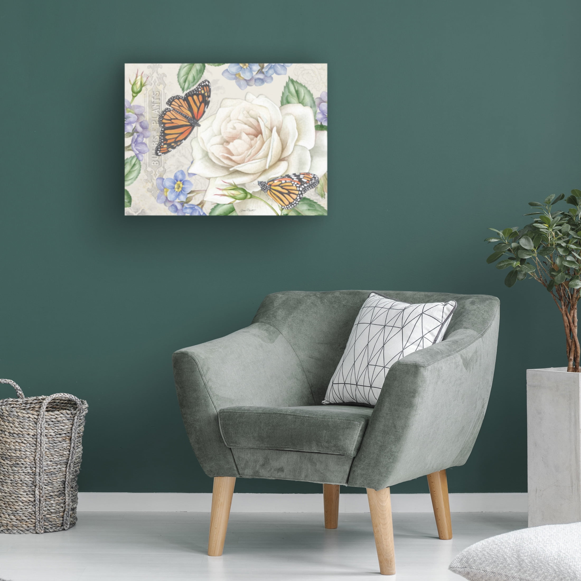 Canvas Wall Art - Jean Plout 'Rose Garden in Bloom C' Wall Art for Living Room, Bedroom, or Office Décor by Trademark Fine Art - 19 x 14 Inches