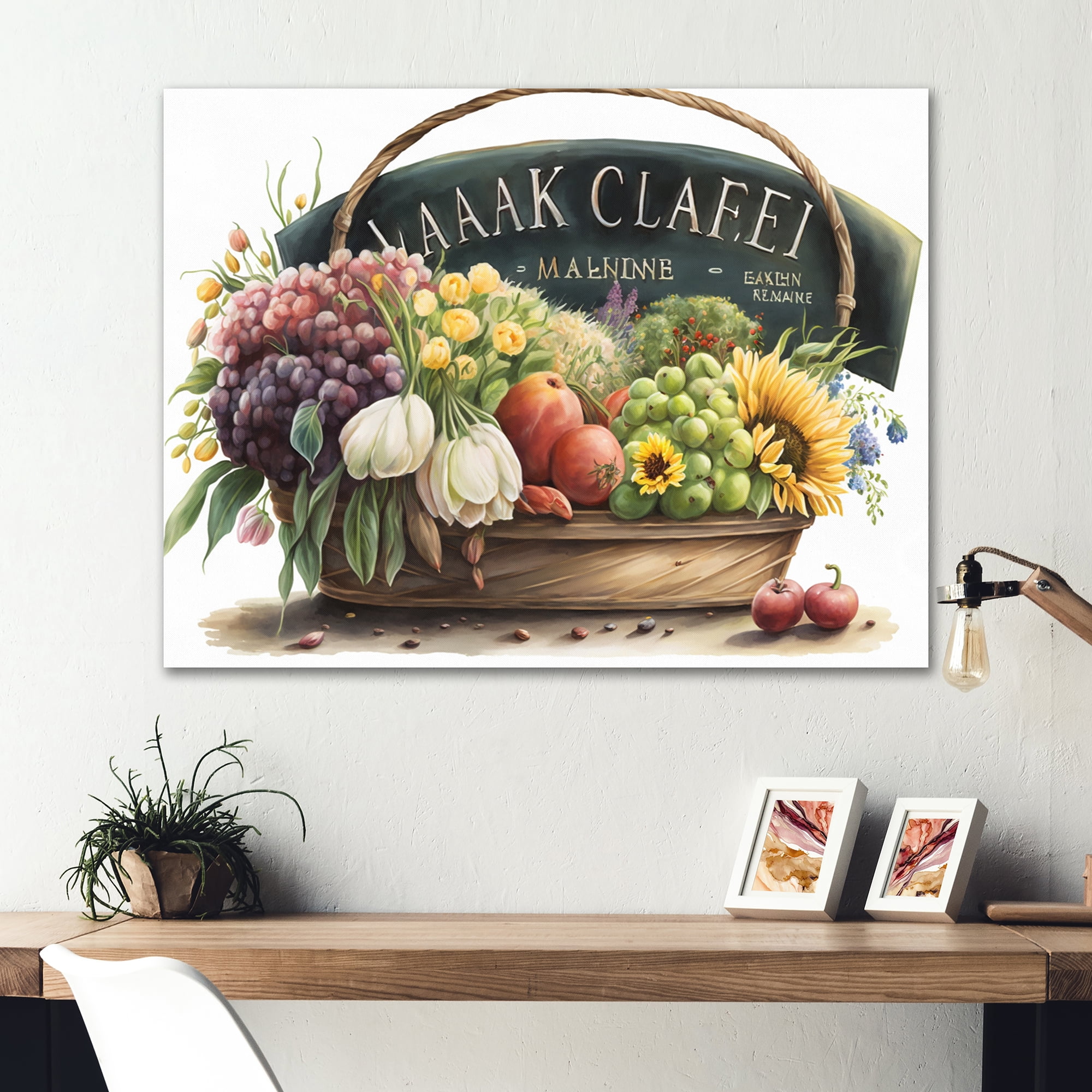 Designart Fruit In Basket II Canvas Wall Art
