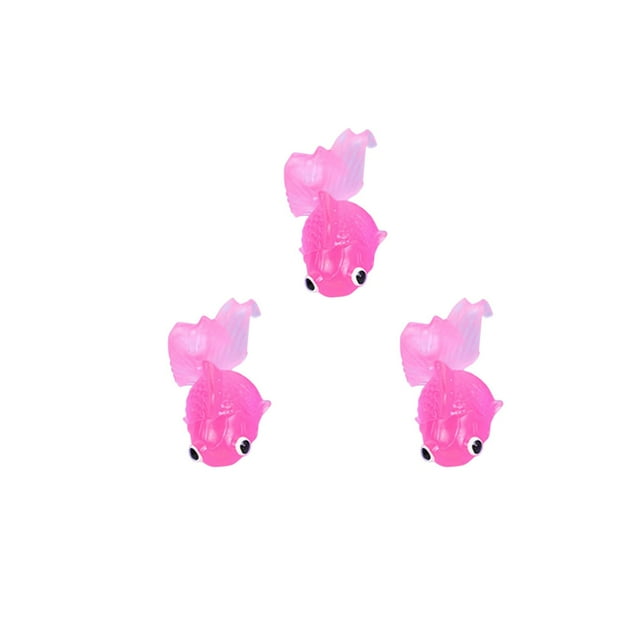 Agiferg 3 Pcs Simulation Flottante Goldfish 6.5CM Translucide Doux TPR Animal Marin Flottant