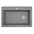 thumbnail image 3 of Karran 33" Drop-In/Top Mount Quartz Composite Single Bowl 1-Hole Kitchen Sink in Grey, 3 of 4