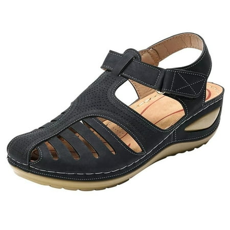 

ZAROYEAX Ankle Women s Sole Hollow Soft Shoes Sandals Comfortable Toe Fashion Round Women s sandals
