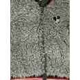 thumbnail image 2 of Disney Girls Gray Faux Fur Mickey Mouse Zip Front Sweatshirt Jacket Medium, 2 of 3