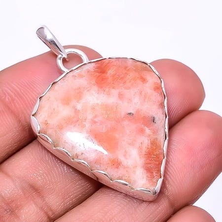 Golden Sunstone -Madagascar Designer Handmade 925 Silver Plated Pendant 1.76", Golden Golden Sunstone Pendant P_8060_321_15