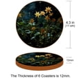 thumbnail image 3 of Plant Luxury Microfiber Leather Round Coasters Set of 6 - 11x11 cm Drink Coasters for Home and Office Use, 3 of 6