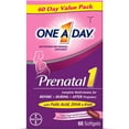 One A Day Women's Prenatal Multivitamin with Folic Acid, DHA and Iron, 60 Ct
