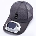 thumbnail image 1 of Gorra de béisbol para hombre con ventilador solar, gorras de verano de malla para playa, solar/USB, gris ER, 1 of 5