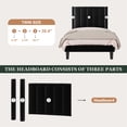 thumbnail image 5 of Amolife Twin Bed Frame, Upholstered Bed Frame with Velvet Vertical Channel Tufted Headboard, Black, 5 of 11