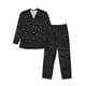 thumbnail image 1 of Fotbe Black Glitter Pijama de Hombre con Estampado de Manga Larga, Conjunto de 2 Piezas, Ropa de Dormir Suave y Cómoda con Bolsillos-XX-Large, 1 of 7